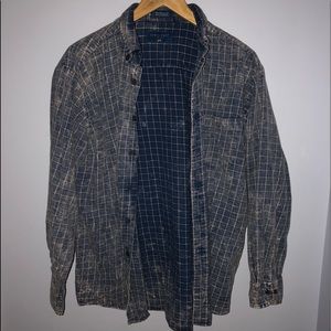 Vintage Distressed Blue Flannel